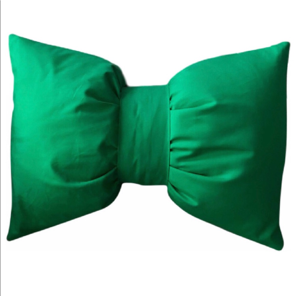 Green Bow Throw Pillow 12”x16” - Picture 1 of 4